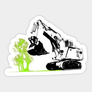 Digger Driver, Excavator, Tree Sticker